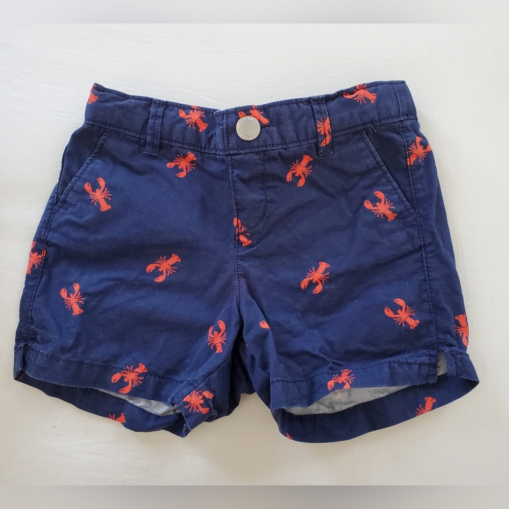 Old Navy Twill Pull-on Shorts Navy Blue Lobster Print Size 5T